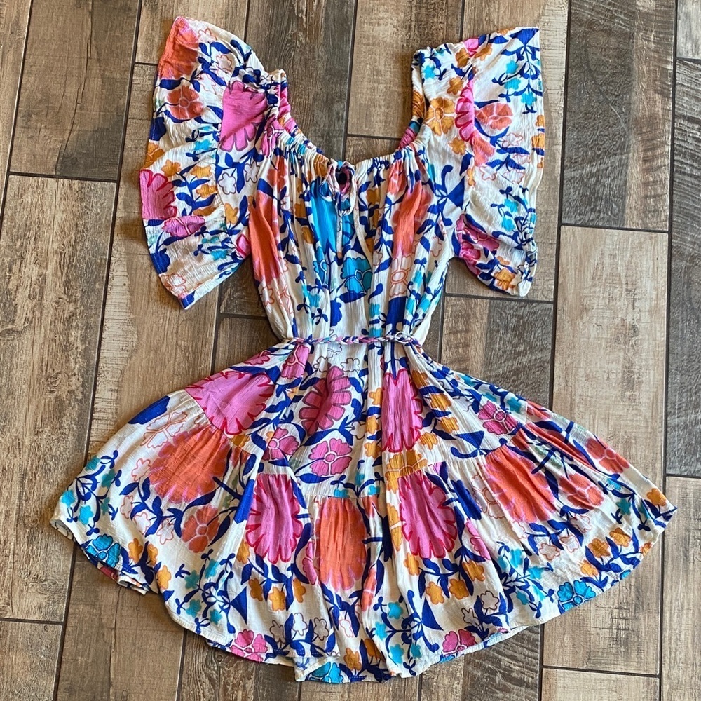 Rachel Roy Floral Off Shoulder Dress with Pink and Blue - Picture 2 of 11